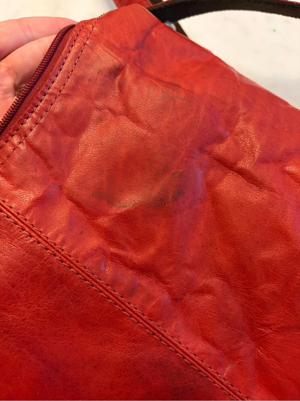 Jack‎ Georges Red Leather Voyager Crossbody Bag with Front Pocket